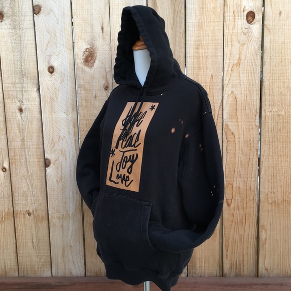 š“ Hope Peace Joy Love Black Hoodie - Picture 6 of 8